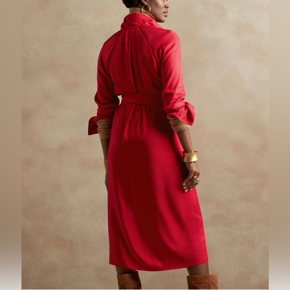 Banana Republic Red Wrap Dress Size Small Petite NWD